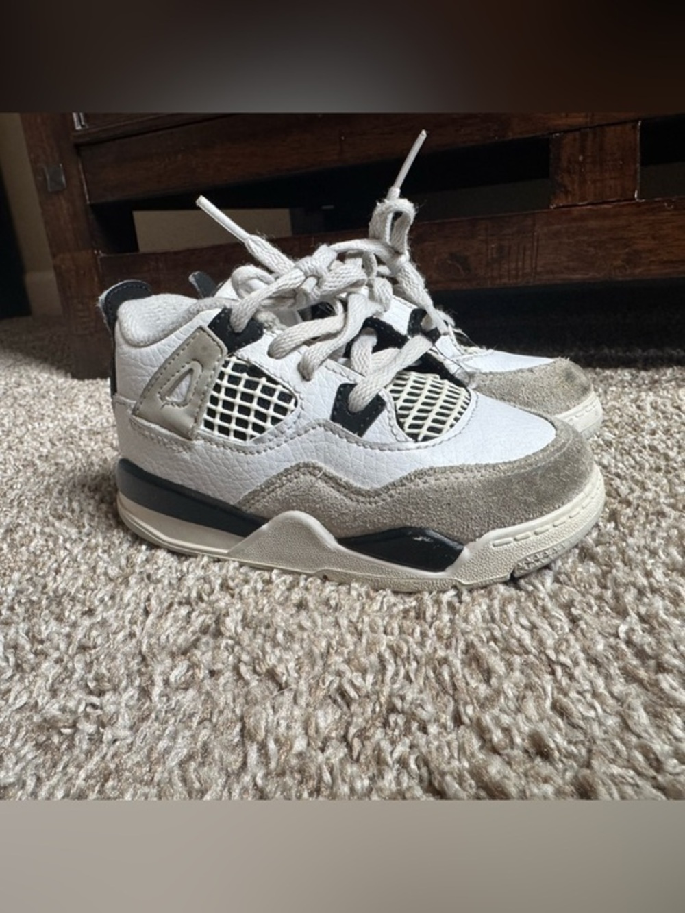 Nike Air Jordan 4 Retro TD Military Black White Toddler
